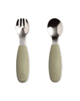 2-pakning barnegaffel og barneskje - Dusty green