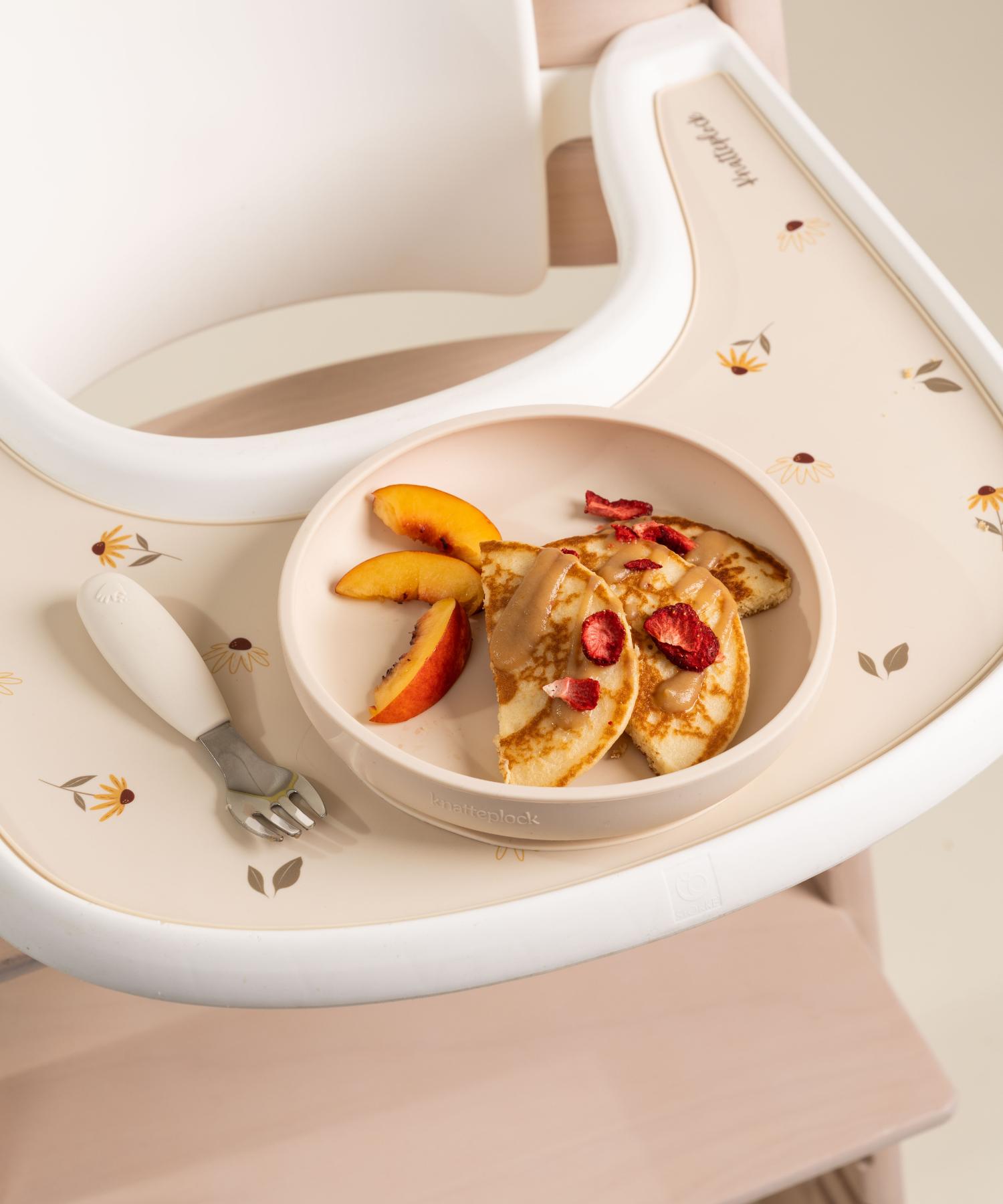 Barnetallerken med sugekopp, uten inndeling Knatteplock