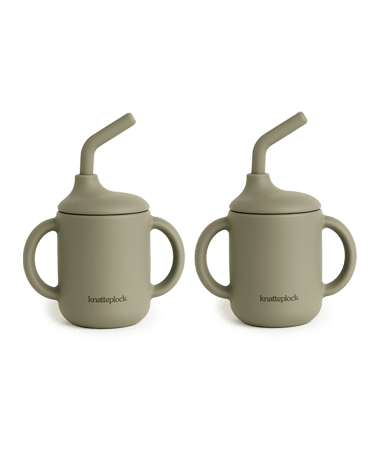 Kopp med sugerør Dusty green Knatteplock 