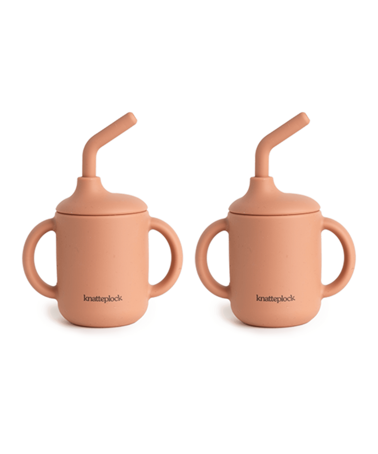 Kopp med sugerør Soft terracotta Knatteplock 