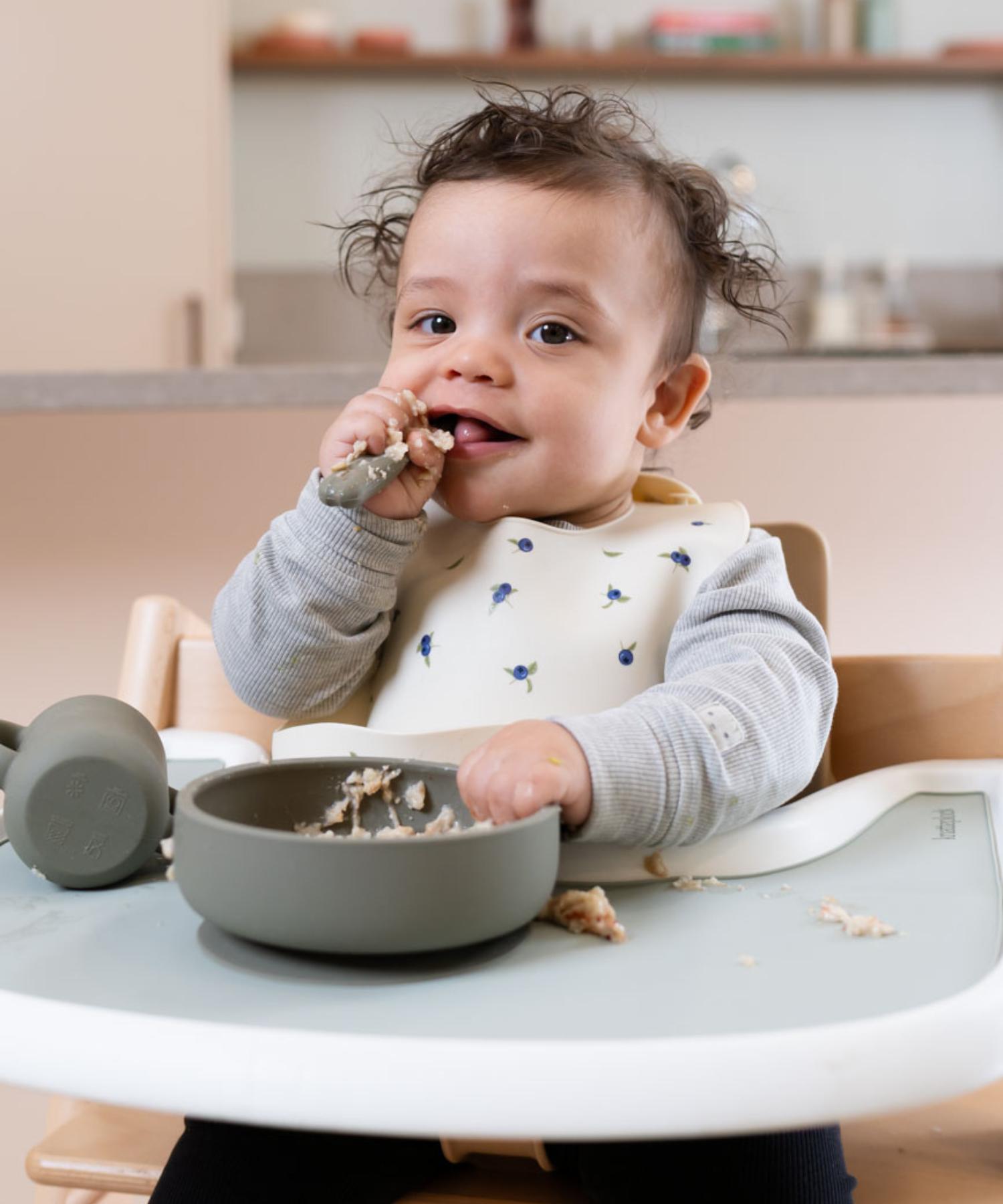 Pre-Spoon/Nybegynnerskje (2 pk)  knatteplock dusty green 