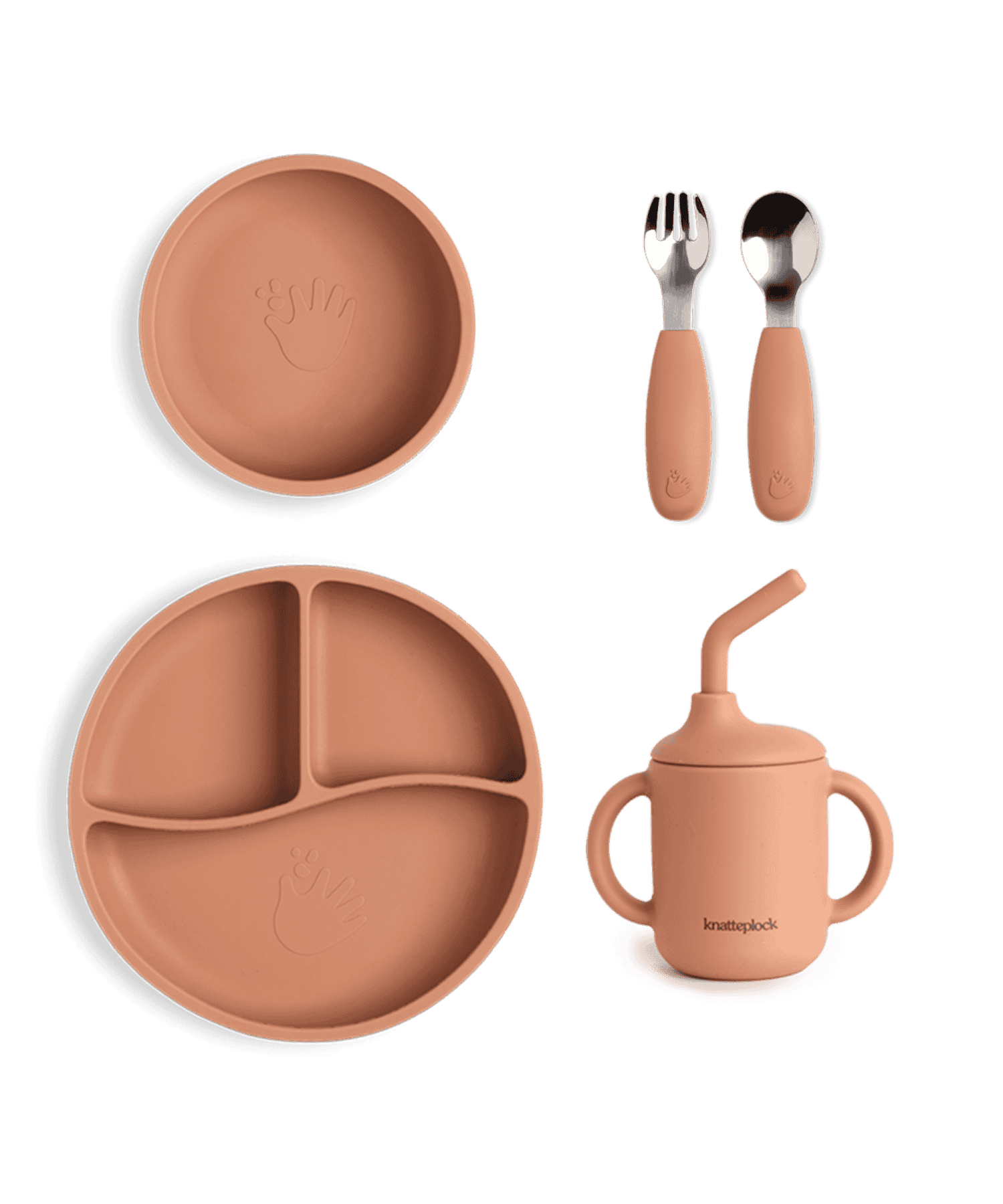 barneservise knatteplock soft terracotta