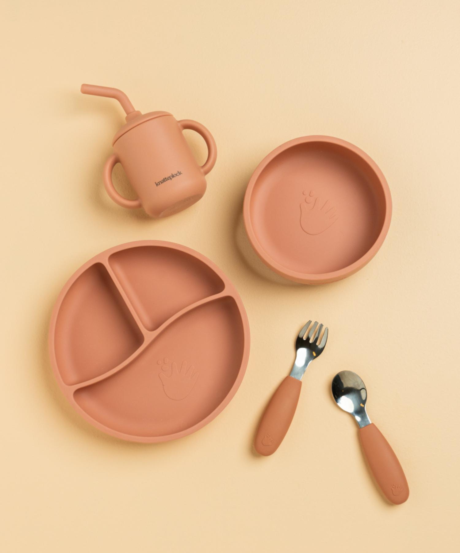 barneservise knatteplock soft terracotta