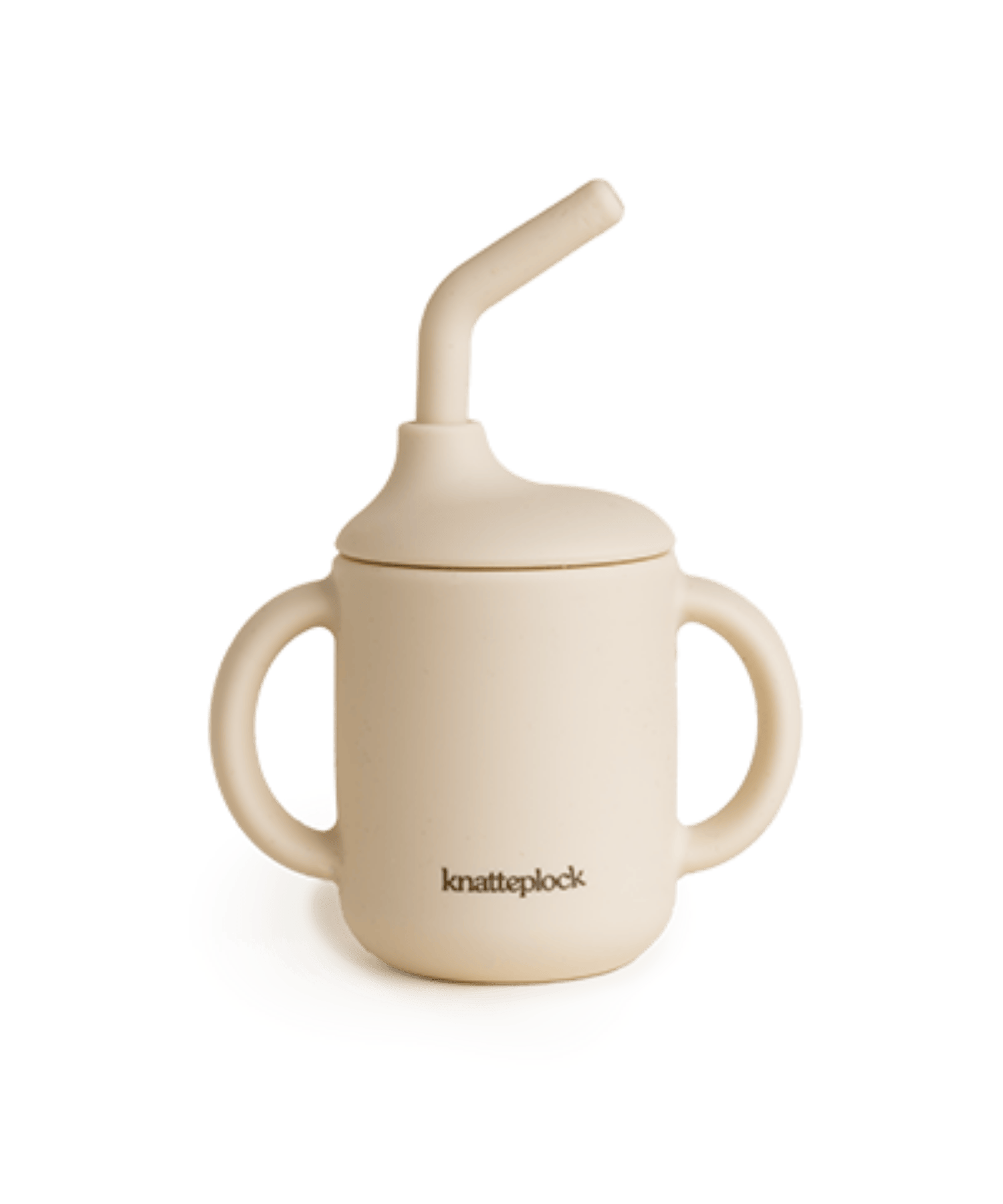 Kopp med sugerør Light sand Knatteplock