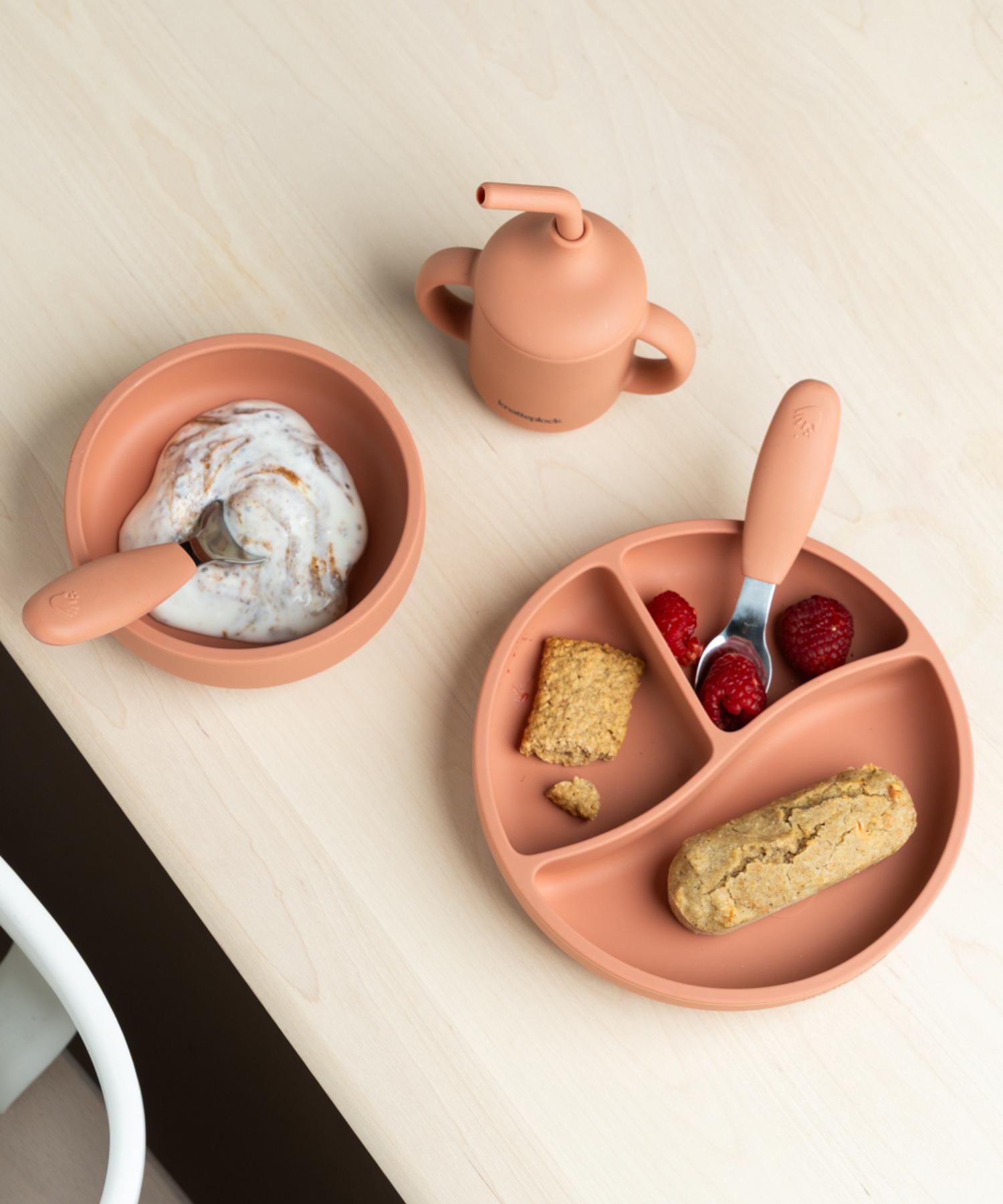 knatteplock barneservise soft terracotta