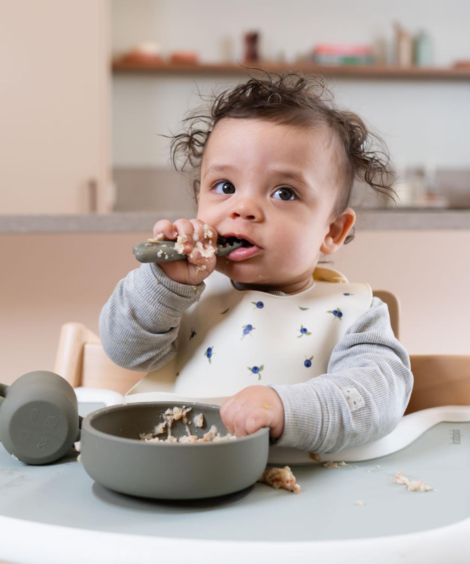 Pre-Spoon/Nybegynnerskje (2 pk)  knatteplock dusty green 